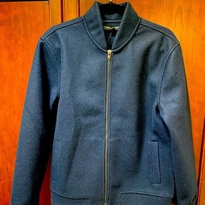 NWT Banana Republic Navy Moleskin Bomber Jacket - Medium